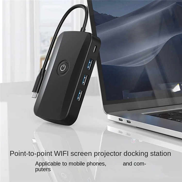 FX-2330 5-in-1 Type-C Hub with PD Charging, 3 USB 3.0 Ports, and 2K UHD Wireless HD