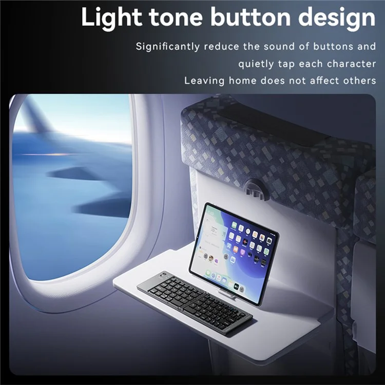 YESIDO KB27 Ultra Slim Mini Two-Fold Bluetooth-compatible Keyboard for Macos Windows Ios, English + Arabic
