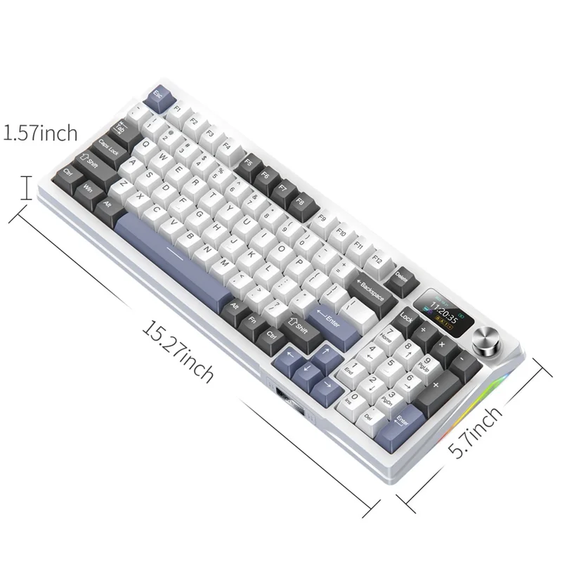 YINDIAO Y95 Teclado Mecânico de Jogo RGB Com Fio/2.4G Sem Fio/Bluetooth 95 Teclas Teclado de Computador - Roxo