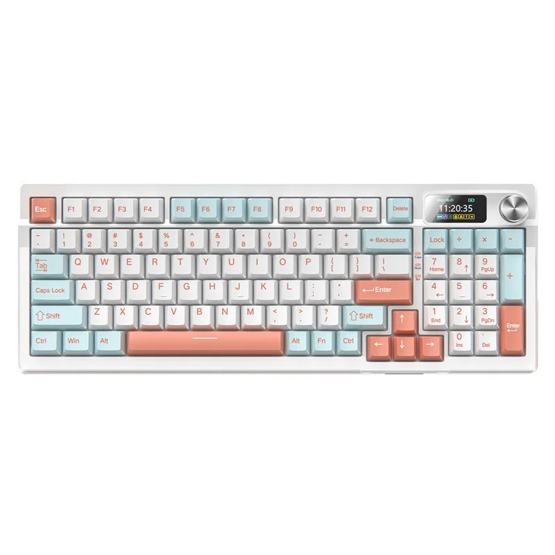 YINDIAO Y95 RGB Mechanical Gaming Keyboard Wired / 2.4G Wireless / Bluetooth-compatible 95 Keys Computer Keyboard - Gold