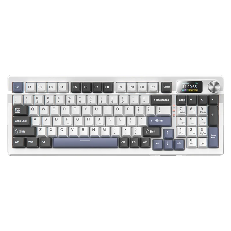 YINDIAO Y95 RGB Mechanical Gaming Keyboard Wired / 2.4G Wireless / Bluetooth-compatible 95 Keys Computer Keyboard - Blue