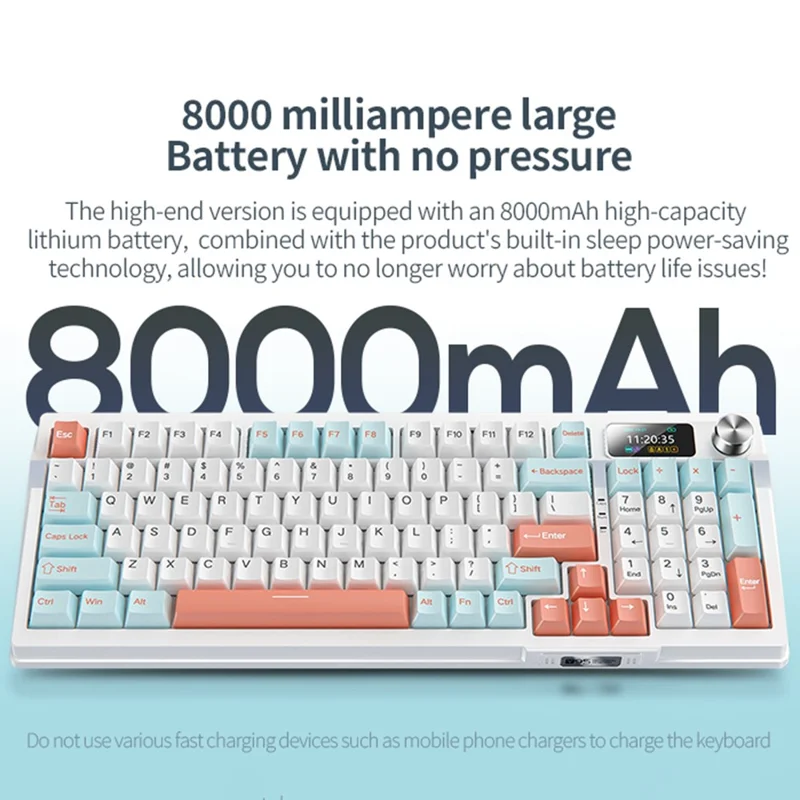 YINDIAO Y95 RGB Mechanical Gaming Keyboard Wired / 2.4G Wireless / Bluetooth-compatible 95 Keys Computer Keyboard - Blue