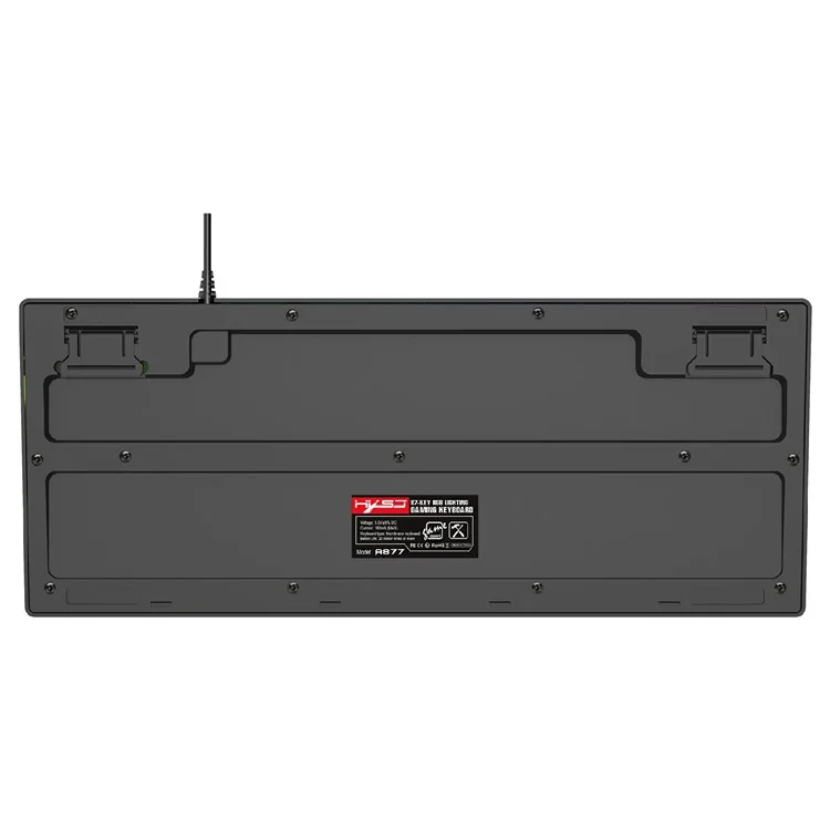Teclado mecánico para juegos Y-FRUITFUL G69 de 87 teclas con retroiluminación RGB, con sensación de teclado mecánico, USB con cable, para esports - Negro y blanco