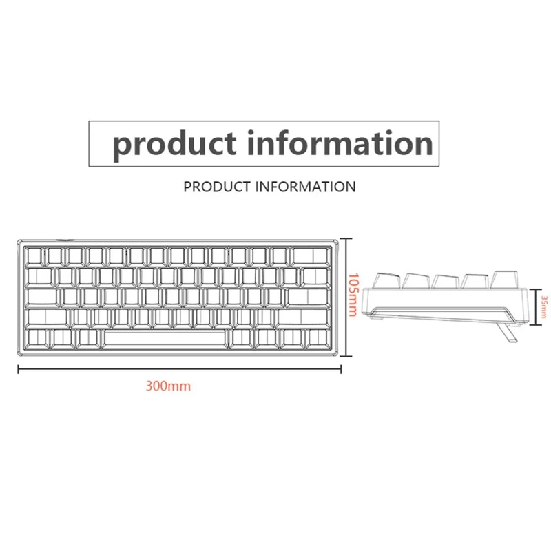 Y-FRUITFUL K33 61 Keys Type C Hot Swappable Mechanical Gaming Keyboard with RGB Light - White