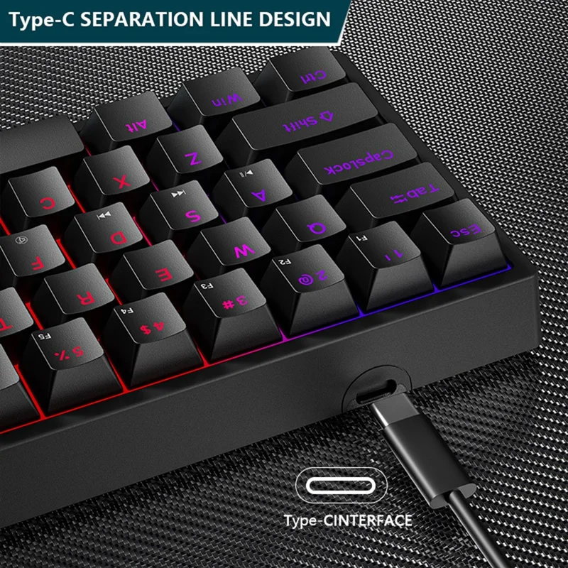 Y-FRUITFUL K33 61 Keys Type C Hot Swappable Mechanical Gaming Keyboard with RGB Light - White