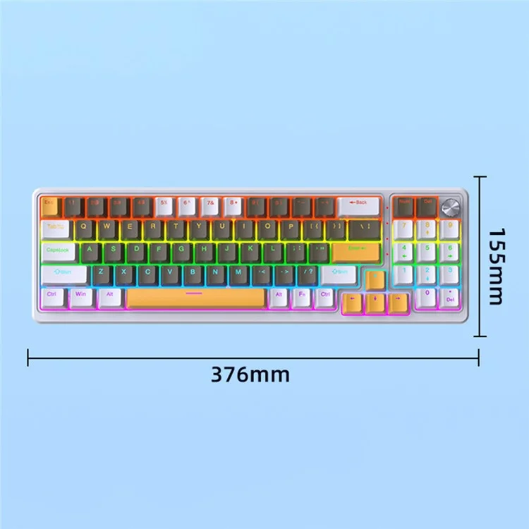 Y-FRUITFUL K78 mechanische Tastatur mit 78 Tasten, RGB-Hintergrundbeleuchtung, verkabelt für Gaming und Büro - Blau