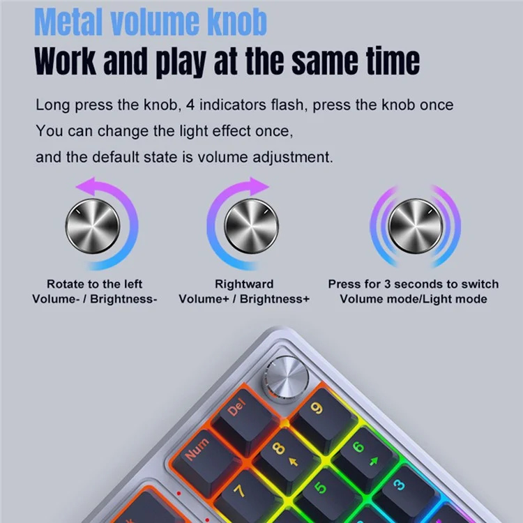 Y-FRUITFUL K78 mechanische Tastatur mit 78 Tasten, RGB-Hintergrundbeleuchtung, verkabelt für Gaming und Büro - Blau