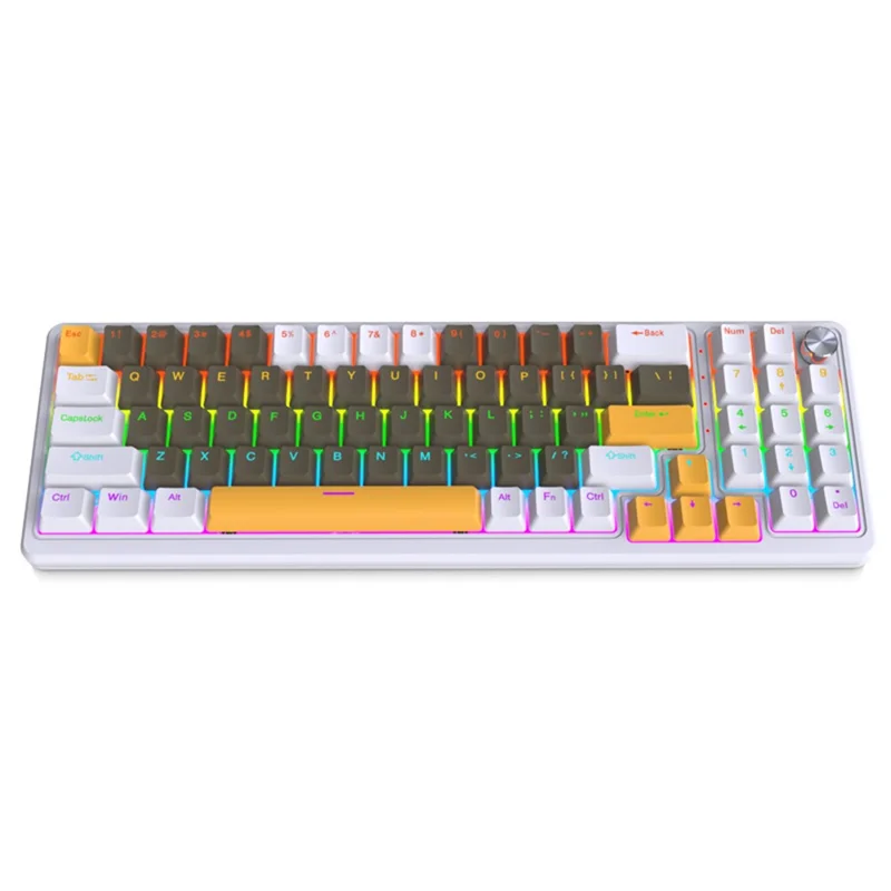 Y-FRUITFUL K78 Mechanical Keyboard 78 Keys RGB Backlit Wired Gaming Office Computer Keyboard - Brown