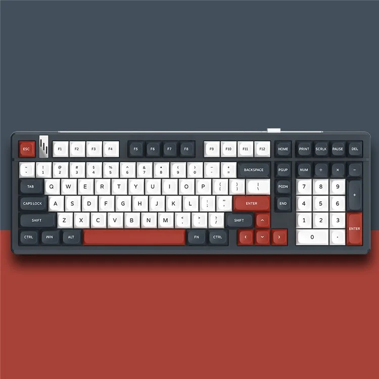 Y-FRUITFUL K102 102 Keys Tri-Mode Keyboard Gasket Structure Mechanical Gaming Keyboard with RGB Light - Titanium Blue