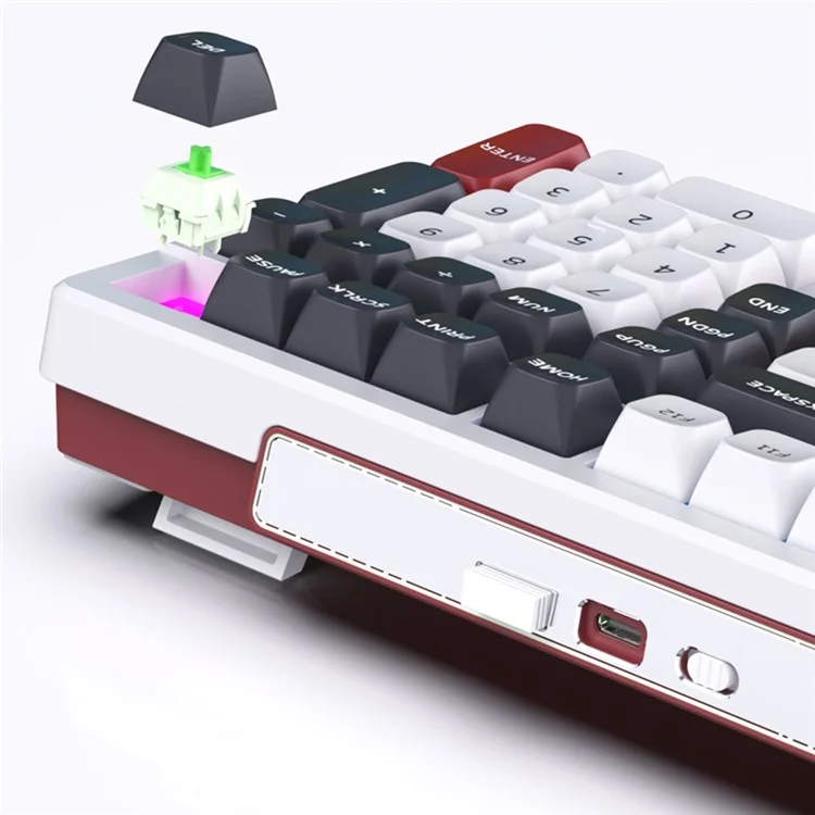 Y-FRUITFUL K102 102 Keys Tri-Mode Keyboard Gasket Structure Mechanical Gaming Keyboard with RGB Light - Titanium Blue