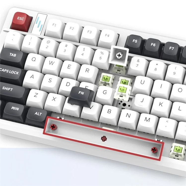 Y-FRUITFUL K102 102 Keys Tri-Mode Keyboard Gasket Structure Mechanical Gaming Keyboard with RGB Light - Titanium Blue