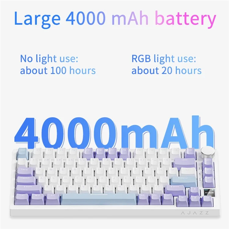 AJAZZ AK820pro Teclado mecánico inalámbrico Bluetooth Tri-Mode con interruptores Flying Fish, 81 teclas, teclado retroiluminado RGB - Negro / Gris / Amarillo