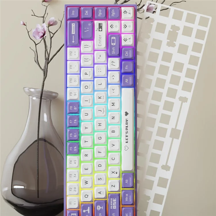 AJAZZ AK680 1,6 м проводная игровая клавиатура с 68 клавишами, переключаемыми механическими переключателями - Красные переключатели / Красно-белый