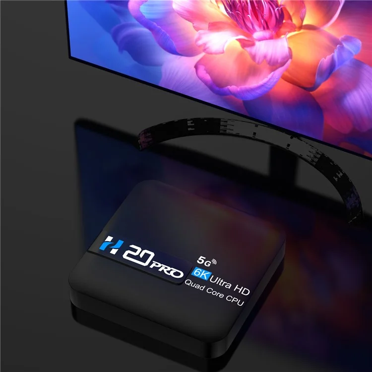 H20 Pro Smart TV Box Android 10.0 6K Ultra HD Media Player with Remote Control - EU Plug