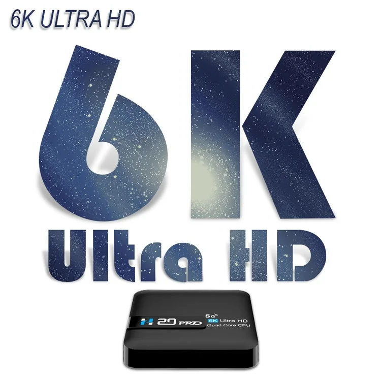 H20 Pro Smart TV Box Android 10.0 6K Ultra HD Media Player with Remote Control - EU Plug