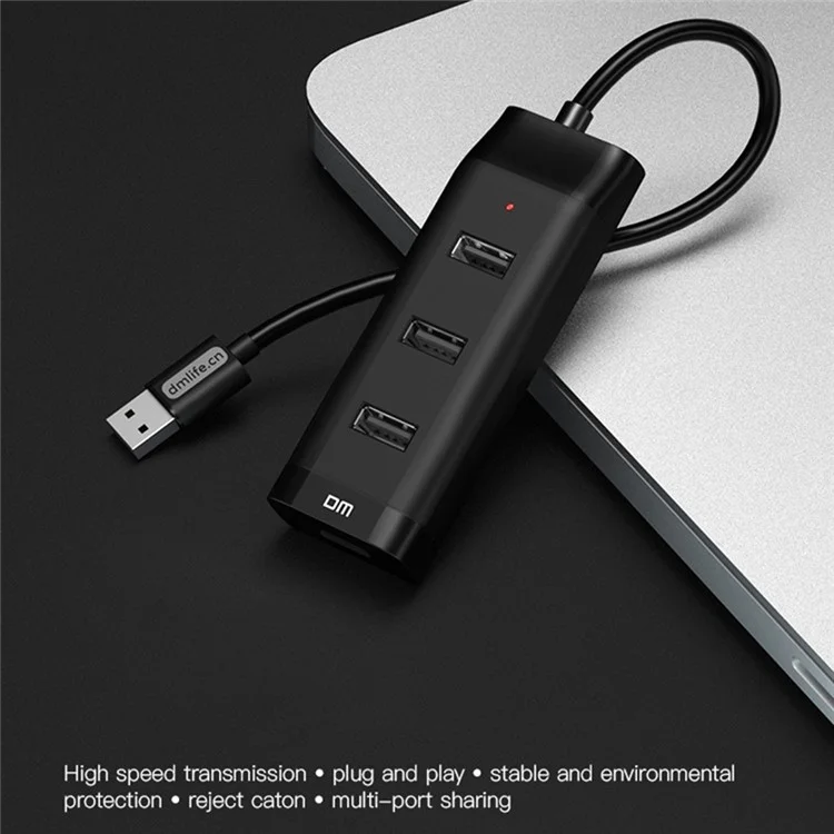 DM CHB006 4 Ports USB 2.0 Extension Hub High Speed Splitter for U Disk / Hard Drive / Mouse / Keyboard