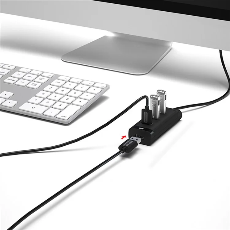 DM CHB006 4 Ports USB 2.0 Extension Hub High Speed Splitter for U Disk / Hard Drive / Mouse / Keyboard