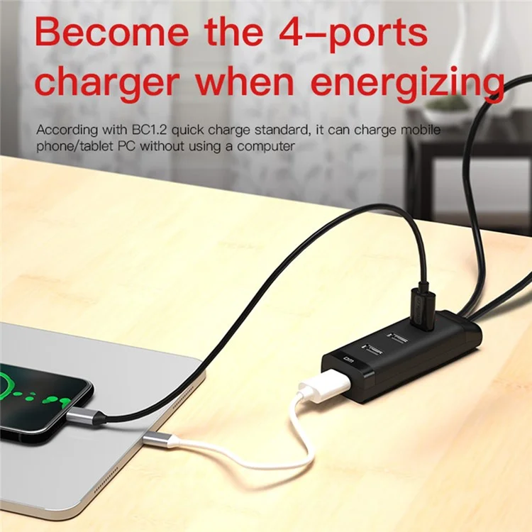 DM CHB006 4 Ports USB 2.0 Extension Hub High Speed Splitter for U Disk / Hard Drive / Mouse / Keyboard