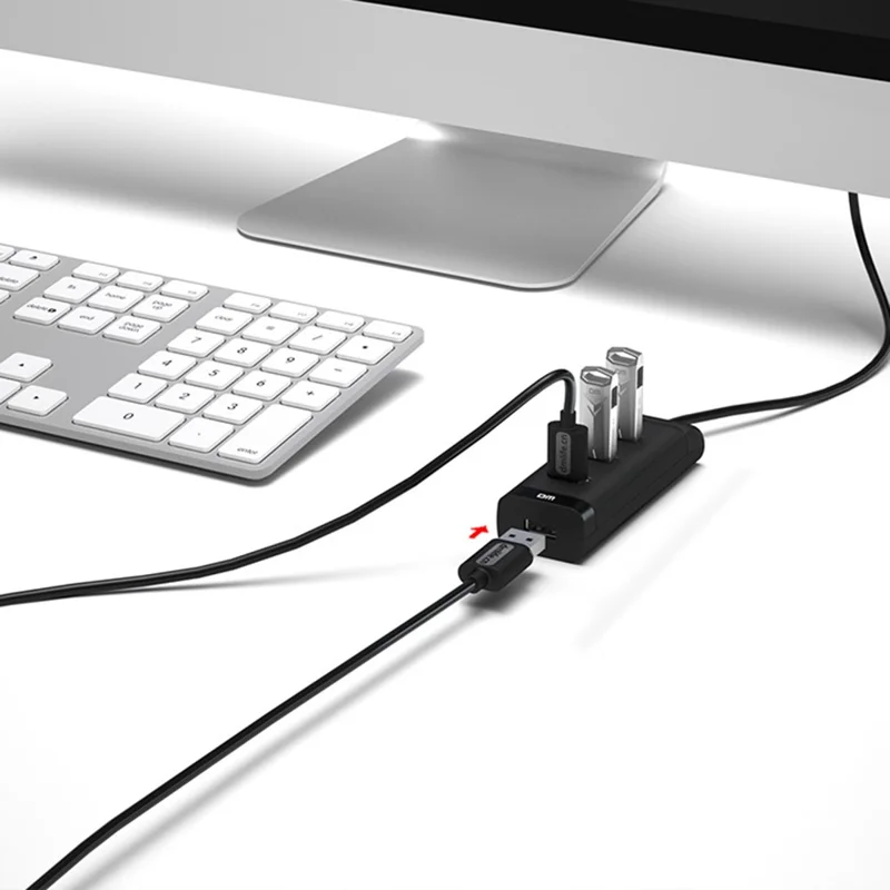 DM CHB007 4 Ports USB 3.0 Hub 5Gbps High Speed Transfer Docking Station with 30cm Cable