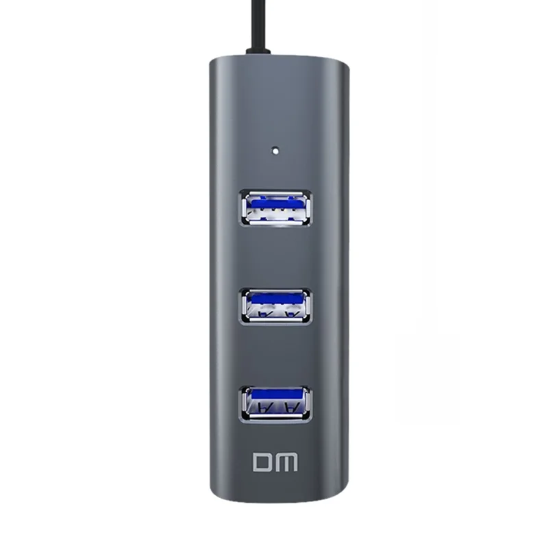 DM CHB009 Portable 4 Ports USB 3.0 Hub Plug and Play High Speed Expansion Adapter