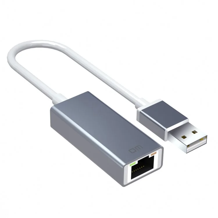 DM CHB018 Adattatore Ethernet USB 2.0 a RJ45 con cavo da 30 cm Convertitore di rete 100 Mbps per laptop