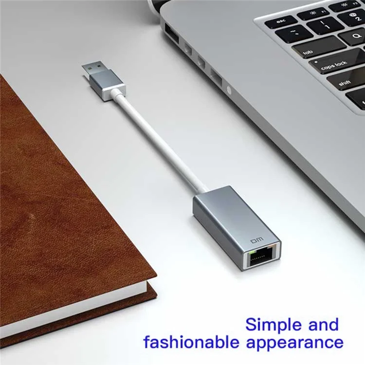 DM CHB018 Adattatore Ethernet USB 2.0 a RJ45 con cavo da 30 cm Convertitore di rete 100 Mbps per laptop