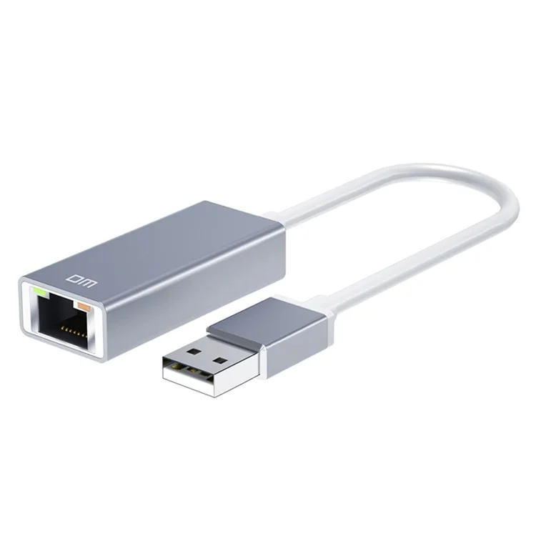 DM CHB018 Adattatore Ethernet USB 2.0 a RJ45 con cavo da 30 cm Convertitore di rete 100 Mbps per laptop