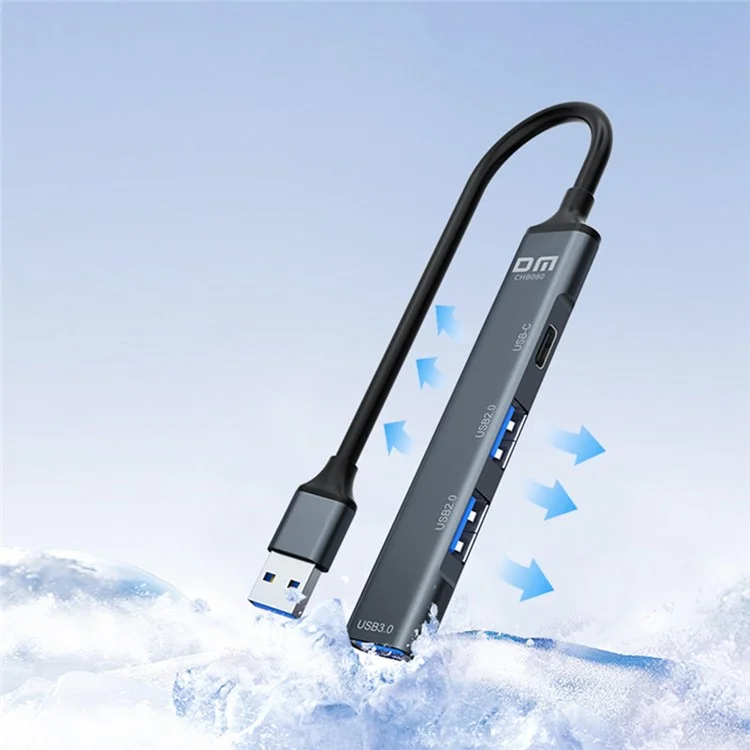 DM CHB080 USB-Hub mit 3 Anschlüssen USB 3.0 + 2 USB 2.0 Erweiterungsdock mit Type-C Power Delivery für USB-Stick / Festplatte