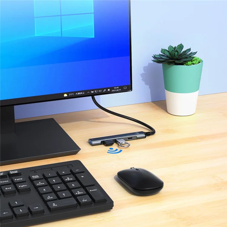 DM CHB080 USB-Hub mit 3 Anschlüssen USB 3.0 + 2 USB 2.0 Erweiterungsdock mit Type-C Power Delivery für USB-Stick / Festplatte