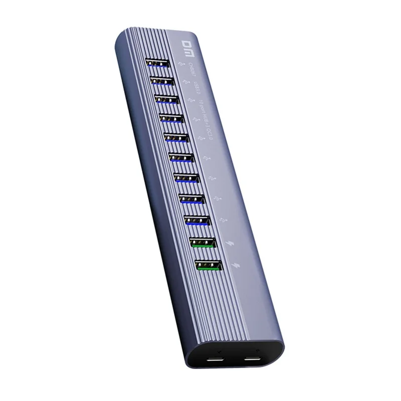 DM CHB067 Multi-Port USB Hub 9 USB 3.0 Ports Type-C Data Transfer Port QC3.0 and PD Fast Charging Adapter