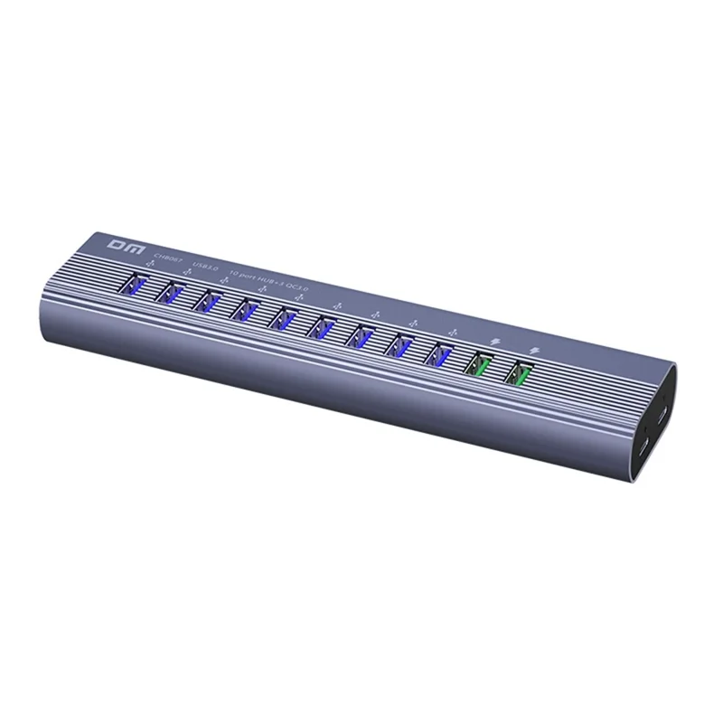 DM CHB067 Multi-Port USB Hub 9 USB 3.0 Ports Type-C Data Transfer Port QC3.0 and PD Fast Charging Adapter