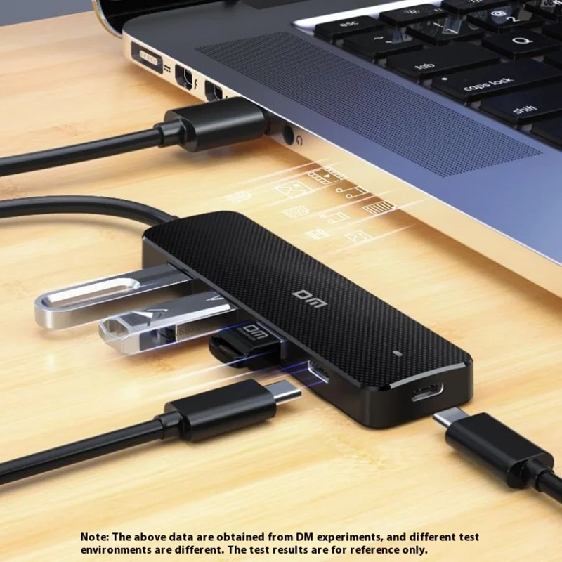 DM CHB037 4 Port USB Hub USB 3.2 High Speed 5Gbps Data Transfer Adapter For Multiple Devices