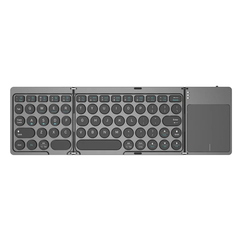 KF86 MAX Foldable Wireless Bluetooth-Compatible Keyboard with Touchpad - Grey