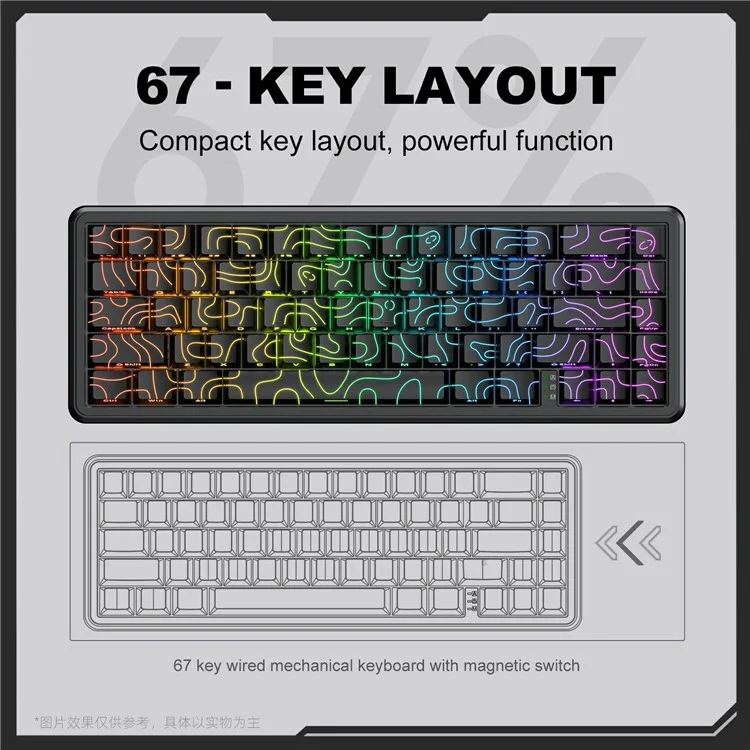 ONIKUMA G67 Wired Magnetic Axis Mechanical Keyboard 67 Keys Anti-Ghosting Hot-Swappable for Gaming / Office