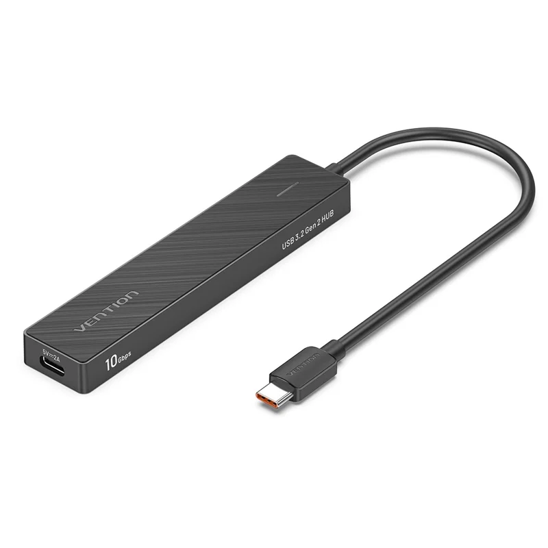 Hub USB VENTION CHJBB 3.2 Gen 2 com 4 Portas USB-A + 1 Porta Tipo C para Transferência de Dados de 10Gbps