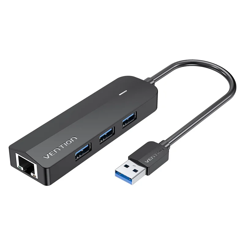 VENTION CHNBB Station d'accueil USB Hub 5 en 1 : 3 ports USB 3.0 + Ethernet Gigabit avec port d'alimentation Micro USB