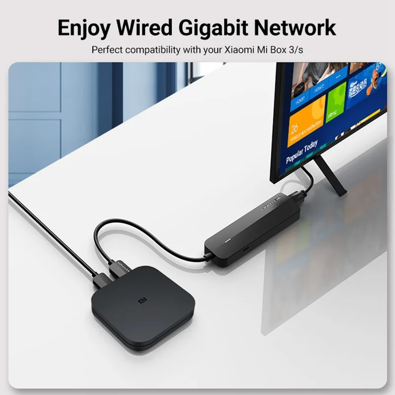 VENTION CHNBB Station d'accueil USB Hub 5 en 1 : 3 ports USB 3.0 + Ethernet Gigabit avec port d'alimentation Micro USB