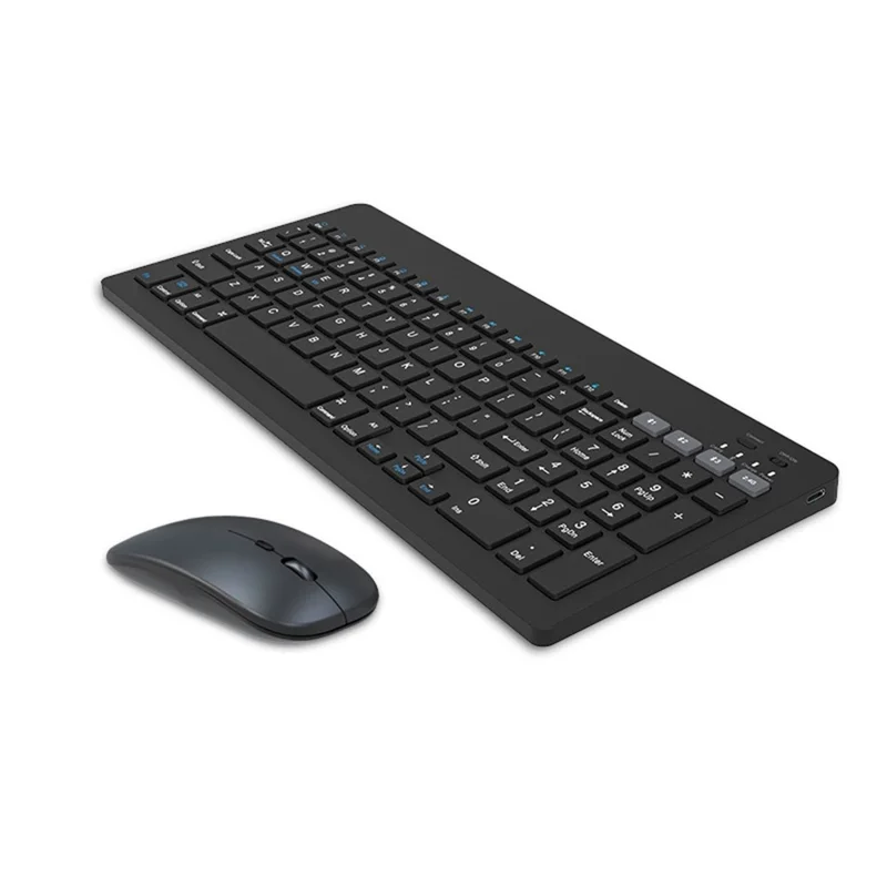 Set 2858+030 Tastiera wireless ricaricabile Bluetooth con mouse silenzioso da 800 / 1200 / 1600 DPI - Blu baby