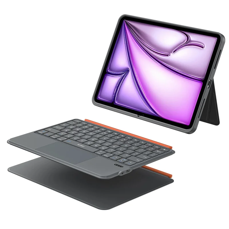 WIWU MK-005 For iPad Air 13 (2024) 3 in 1 Magnetic Bluetooth-compatible Keyboard Full Coverage Leather Case