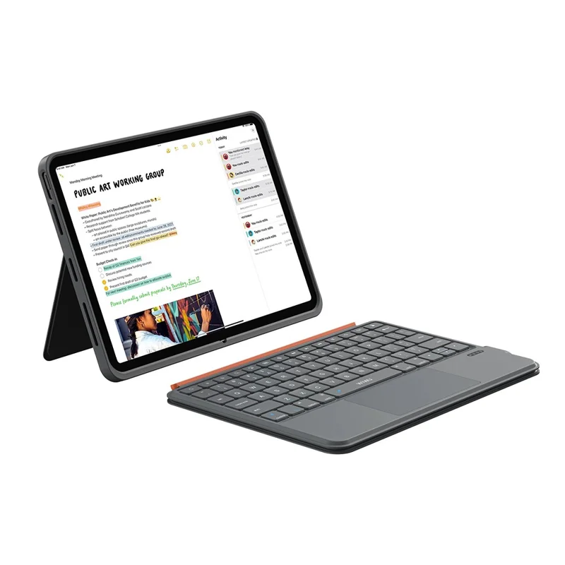 WIWU MK-005 For iPad Air 13 (2024) 3 in 1 Magnetic Bluetooth-compatible Keyboard Full Coverage Leather Case