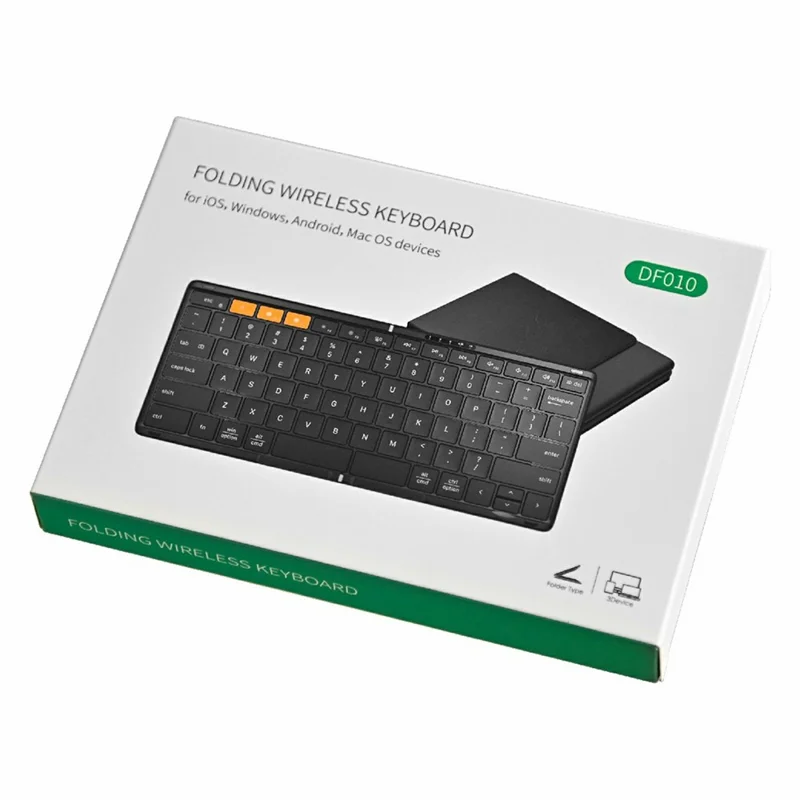 DF010 Foldable Bluetooth-Compatible Keyboard 79 Keys Ultra Slim Keyboard for Windows / Android / iOS