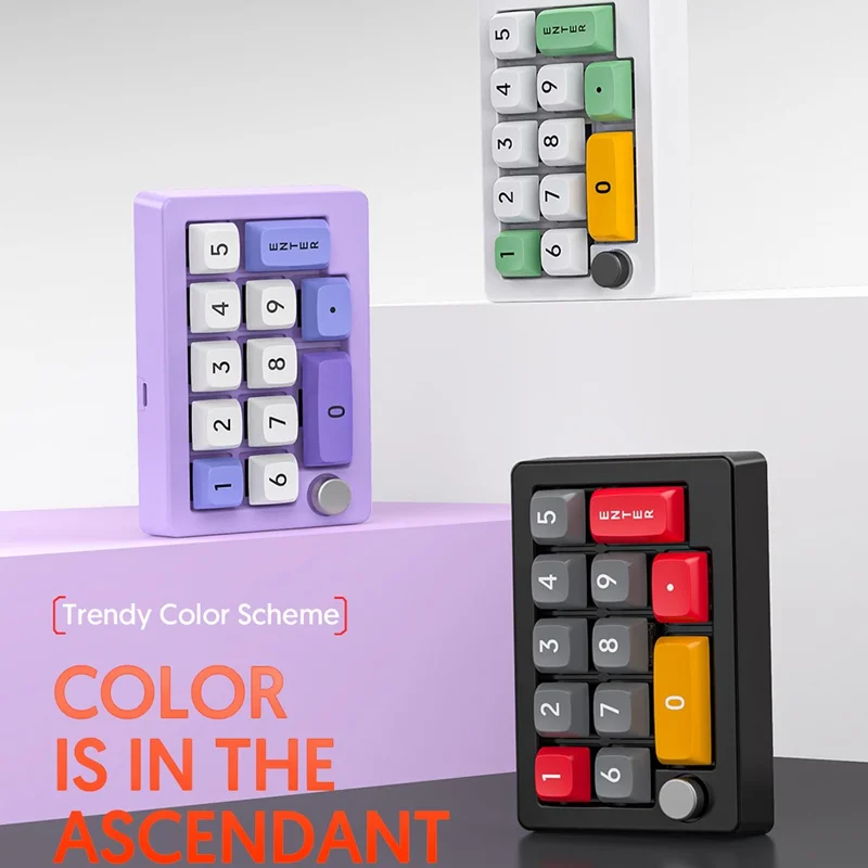 MKESPN K808 Mini Mechanical Keyboard 13 Keys Hot-Swappable RGB Backlit Programmable Keypad - Black