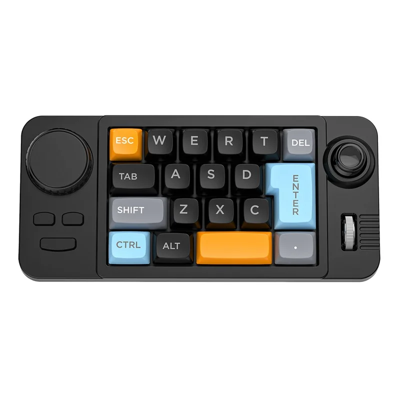 MKESPN K811 Gaming 22 Keys Keypad RGB Backlit Mechanical Macro Programmable Keyboard with Dial Joystick - Black