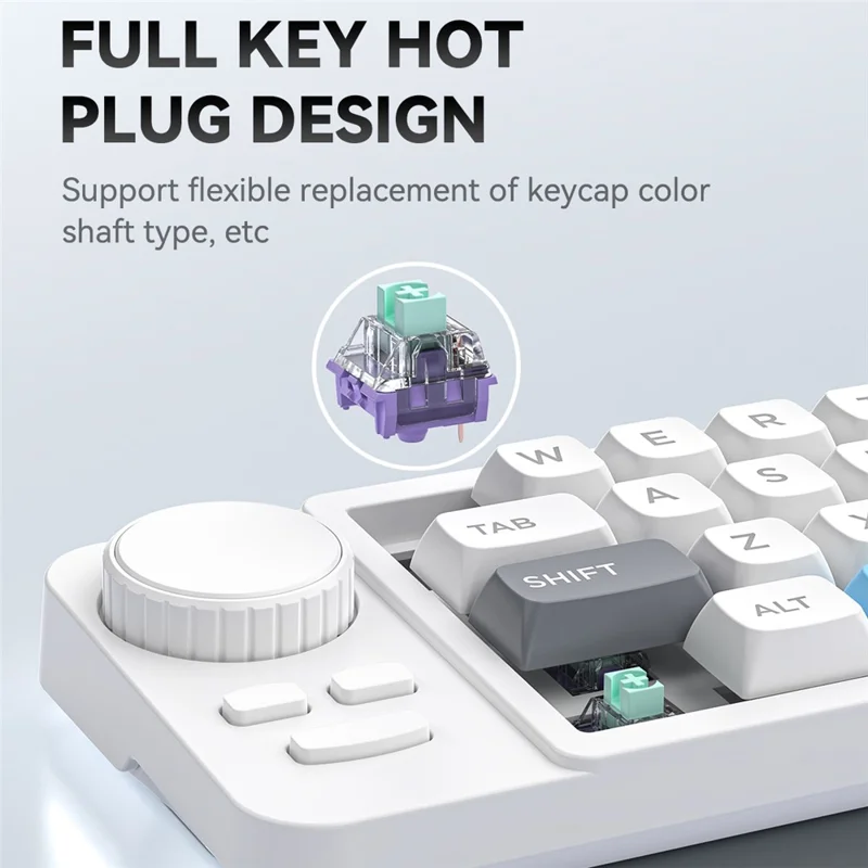 MKESPN K811 Gaming 22 Keys Keypad RGB Backlit Mechanical Macro Programmable Keyboard with Dial Joystick - Black