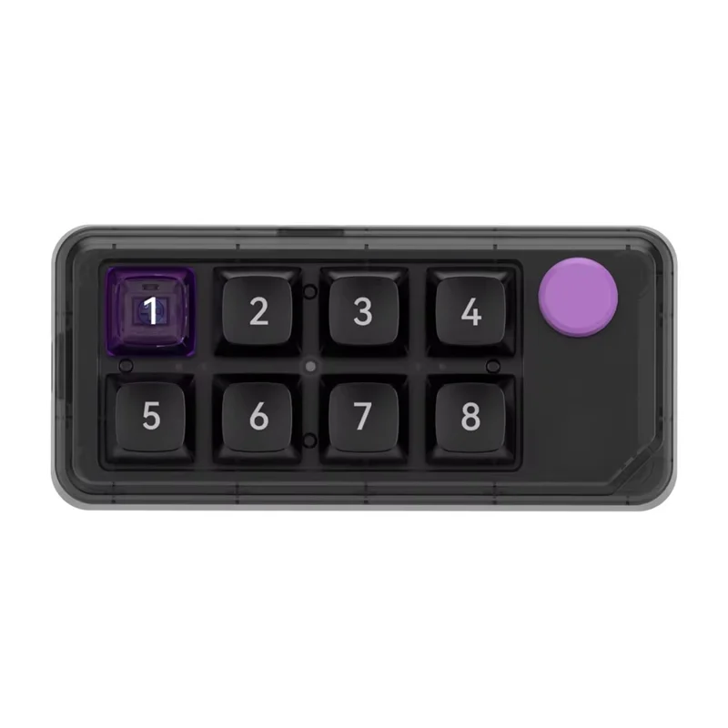 MKESPN K815A Programmable Gaming 8 Keys Hot-Swappable Keyboard RGB Light Mini Mechanical Numeric Keyboard - Purple / Black