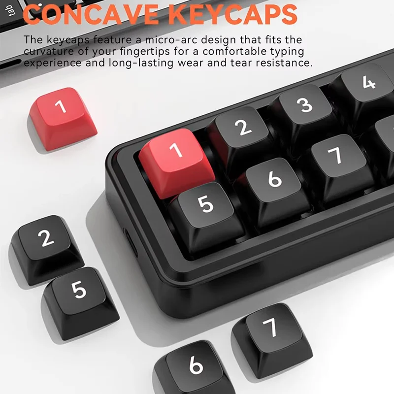 MKESPN K815A Programmable Gaming 8 Keys Hot-Swappable Keyboard RGB Light Mini Mechanical Numeric Keyboard - Purple / Black