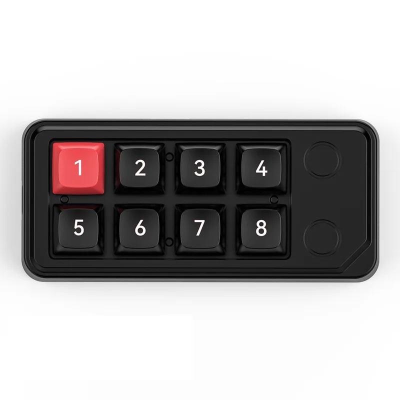 MKESPN K815B 8-Key RGB Mechanical Numeric Keyboard Hot-Swappable Compact Gaming Keypad - Red / Black