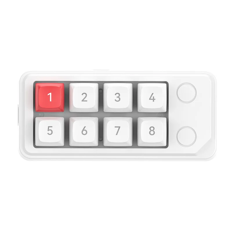 MKESPN K815B 8-Key RGB Mechanical Numeric Keyboard Hot-Swappable Compact Gaming Keypad - White / Red