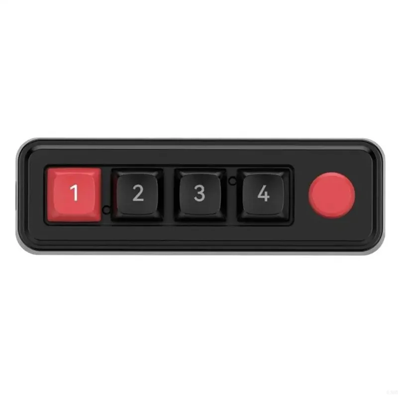 MKESPN K816A 4-Key Wired Hot-Swappable Mechanical Gaming Keypad Macro Programmable Mini Keyboard - Black