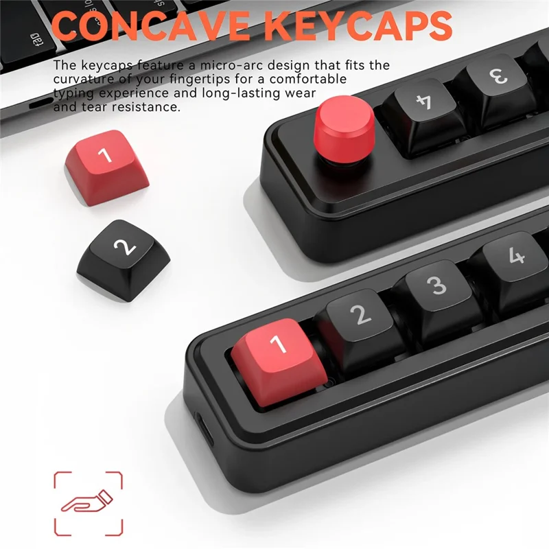 MKESPN K816A 4-Key Wired Hot-Swappable Mechanical Gaming Keypad Macro Programmable Mini Keyboard - Black